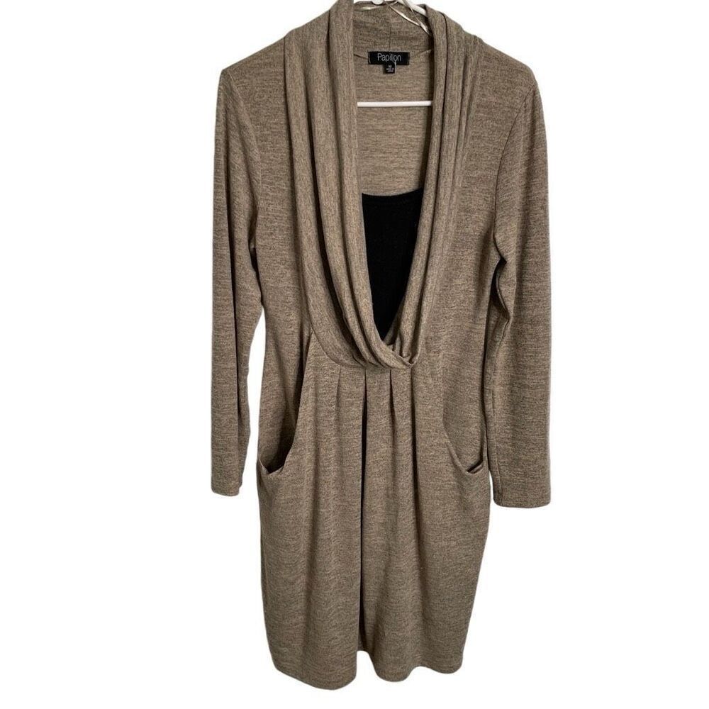 Vtg Y2K Womens Sweaterdress M Tan Long Sleeve Bella Swan Twilight Layered